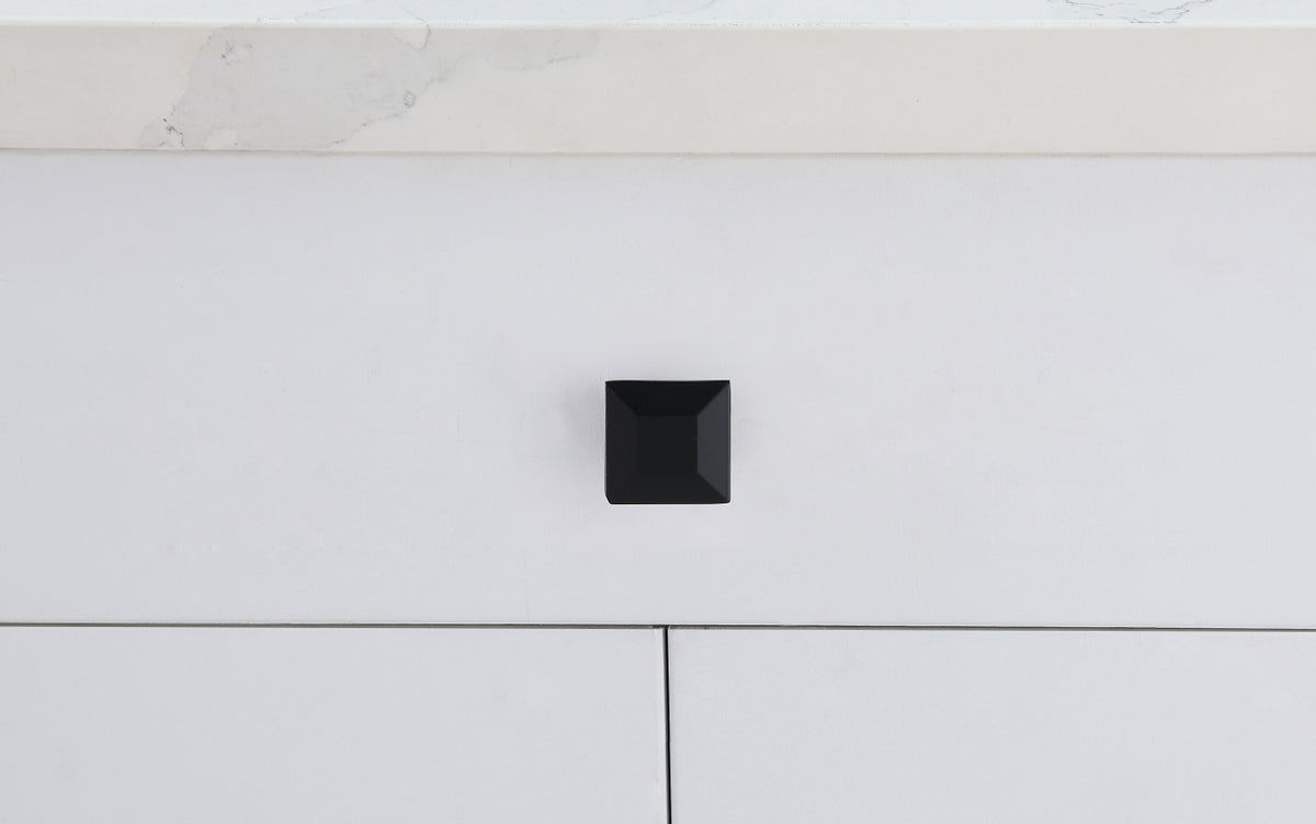 Cecil 1.3" Matte Black Square Knob Multipack (Set of 10)