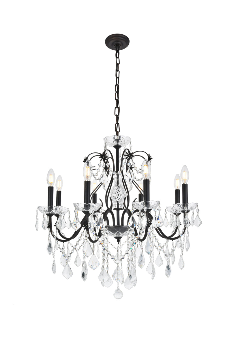 St. Francis 8 light Dark Bronze Chandelier Clear Royal Cut Crystal