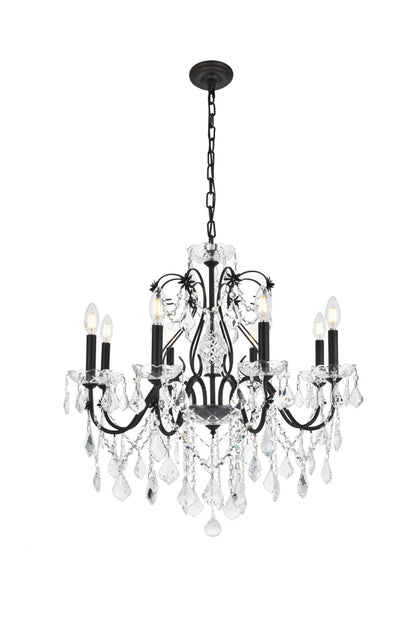 St. Francis 8 light Dark Bronze Chandelier Clear Royal Cut Crystal