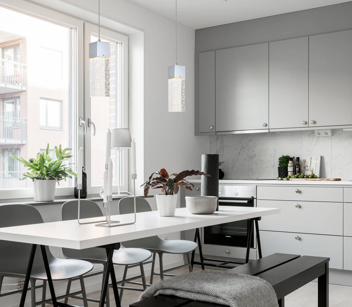 Novastella 1 light Chrome LED Pendant