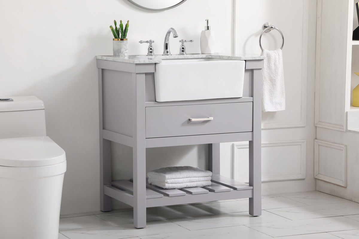 30 inch Single bathroom vanity in grey