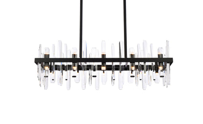 Serena 36 inch crystal rectangle chandelier in black