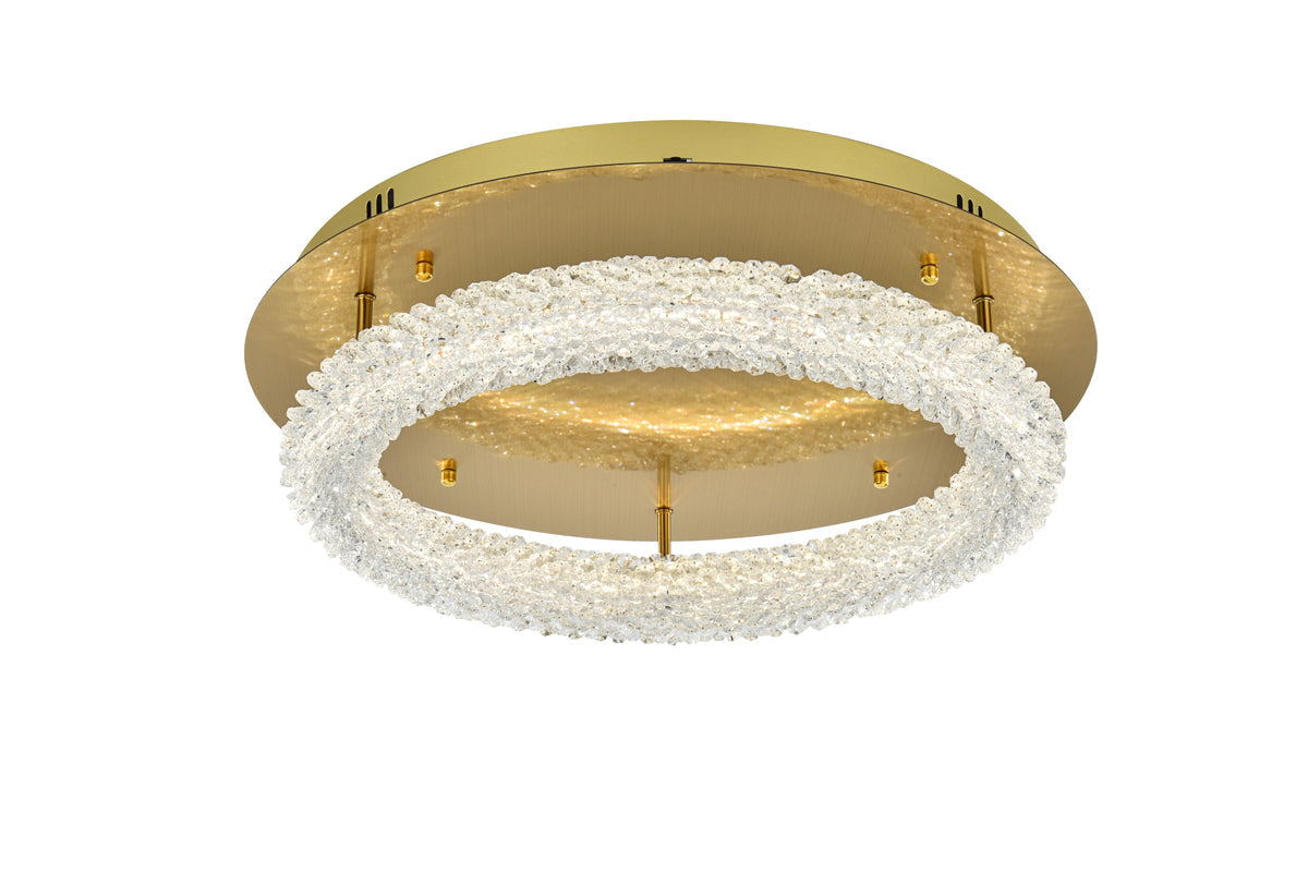 Bowen 22 inch Adjustable LED Flush Mount in Satin Gold