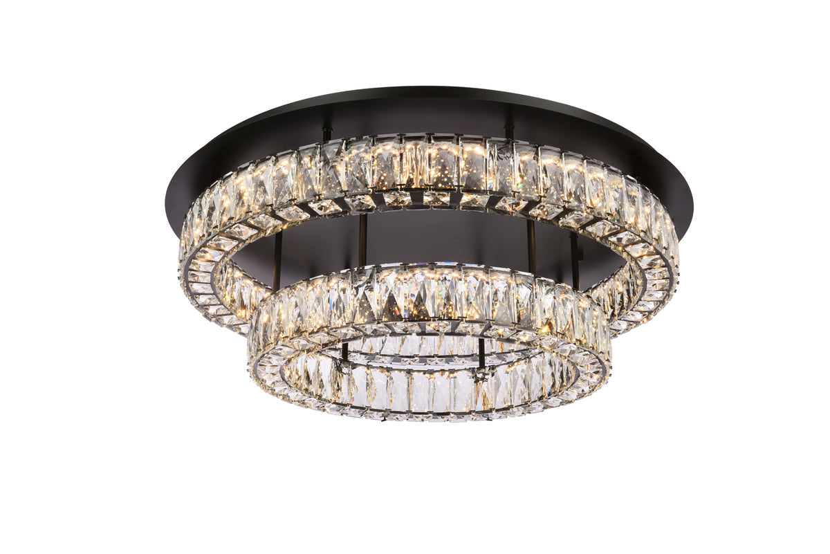 Monroe 30 inch LED double flush mount in black