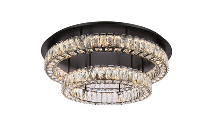 Monroe 30 inch LED double flush mount in black