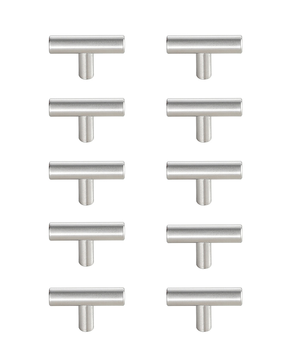 Quinn Brushed Nickel T Pull Multipack (set of 10)