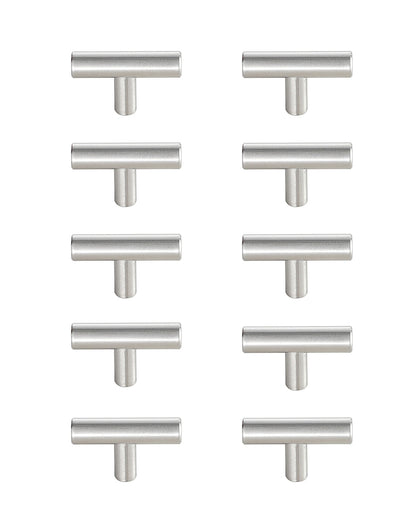 Quinn Brushed Nickel T Pull Multipack (set of 10)