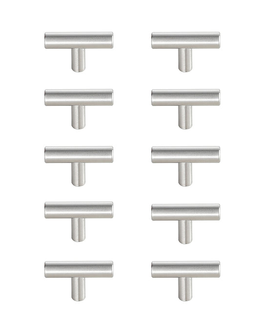 Quinn Brushed Nickel T Pull Multipack (set of 10)