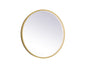 Pier 28 inch LED mirror with adjustable color temperature 3000K/4200K/6400K in brass