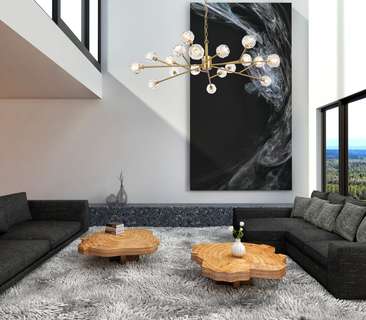 Graham 18 Light Pendant in Gold