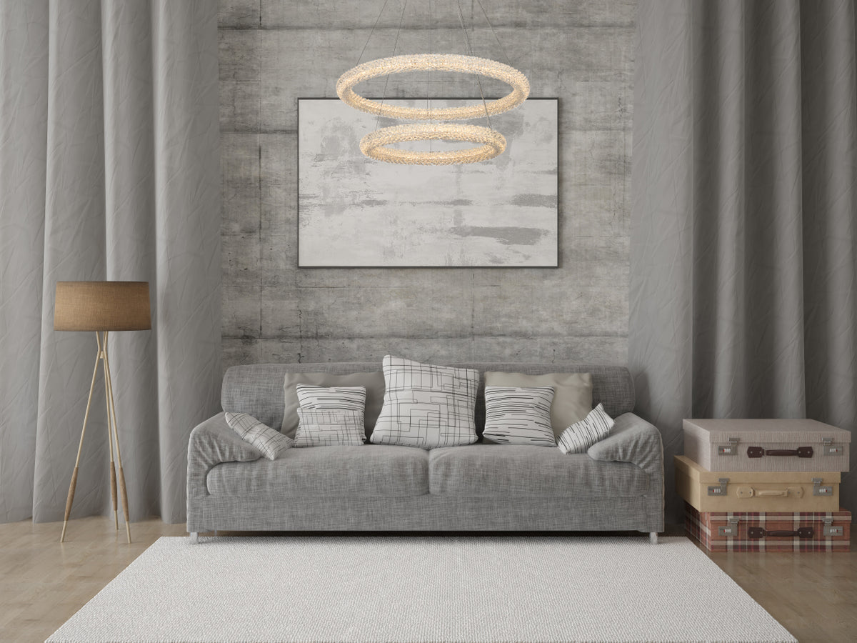 Bowen 32 inch Adjustable LED Chandelier in Chrome