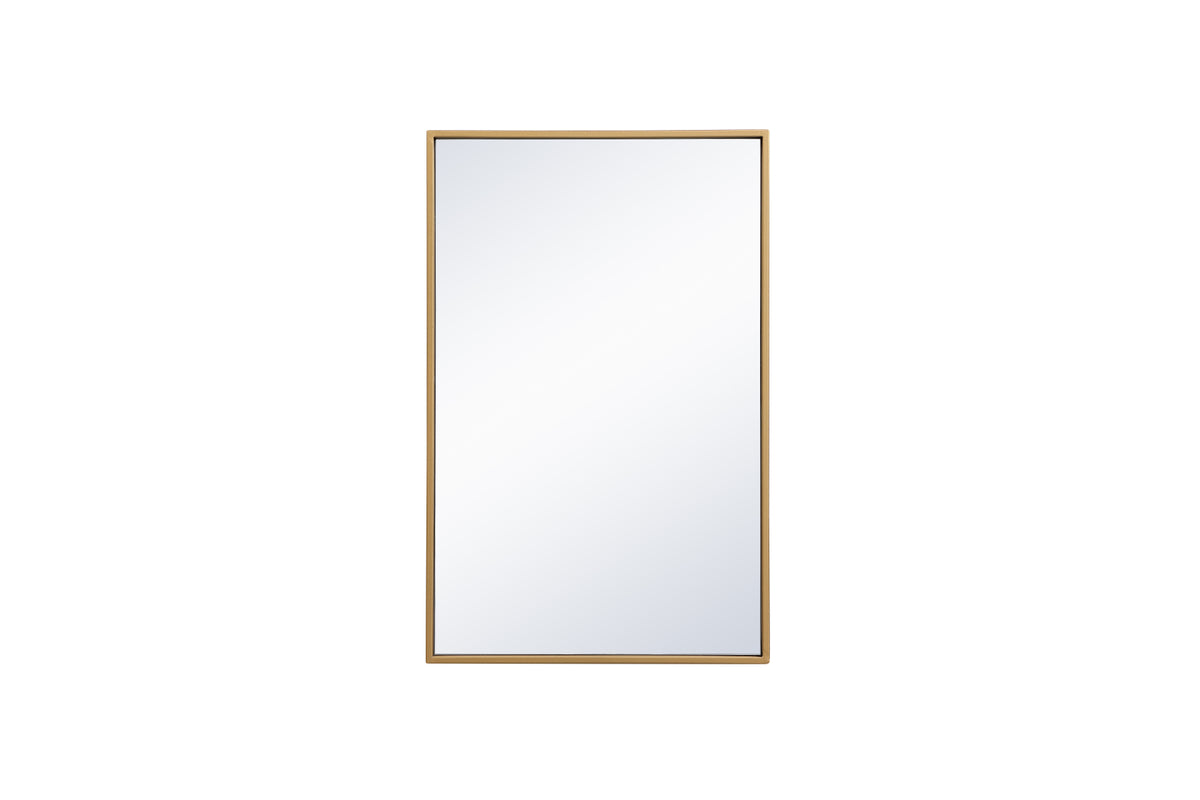 Metal frame rectangle mirror 18x28 inch in brass