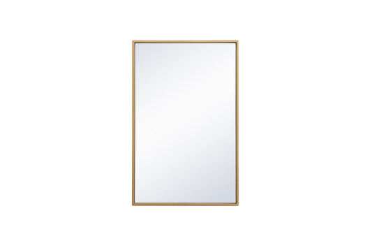 Metal frame rectangle mirror 18x28 inch in brass