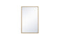 Metal frame rectangle mirror 18x28 inch in brass