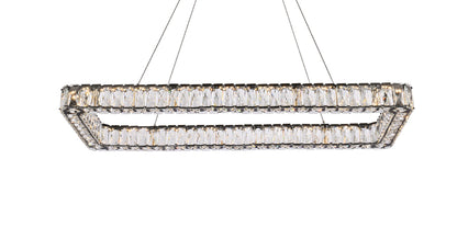 Monroe 42 inch LED Single rectangle pendant in black