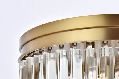 Sydney 20 inch round crystal flush mount in satin gold