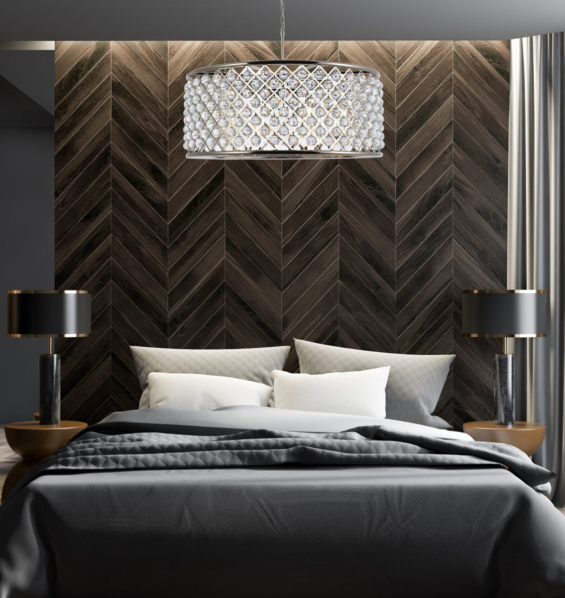 Madison 10 light polished Nickel Chandelier Clear Royal Cut Crystal