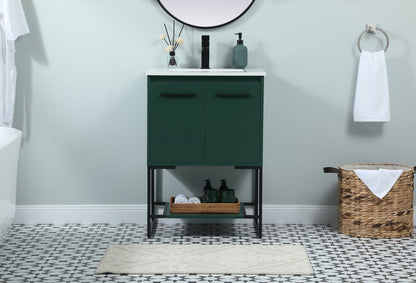 24 inch Single bathroom vanity in green