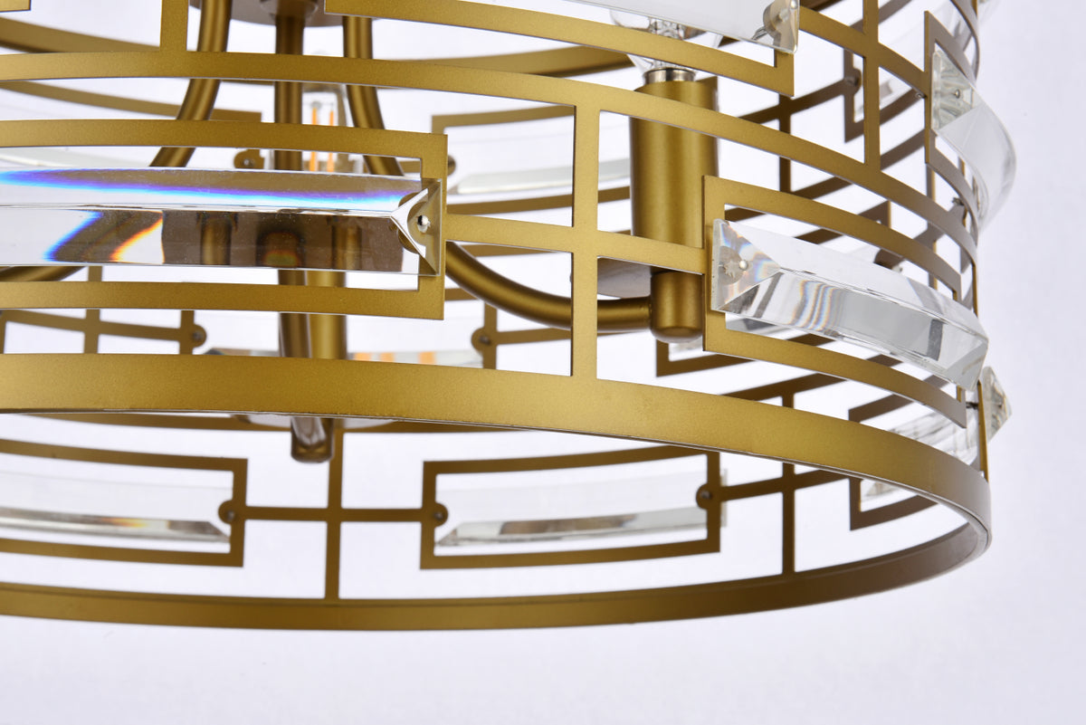 Kennedy 16.5 inch pendant in brass