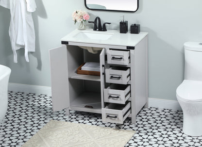 32 inch Single bathroom vanity in grey