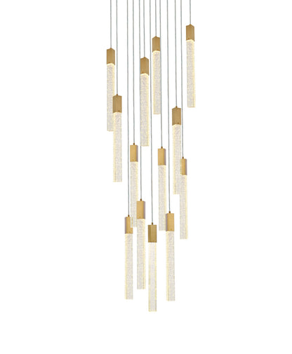 Weston 13 lights pendant in satin gold