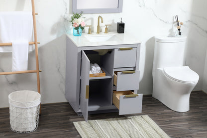30 inch Single bathroom vanity in grey
