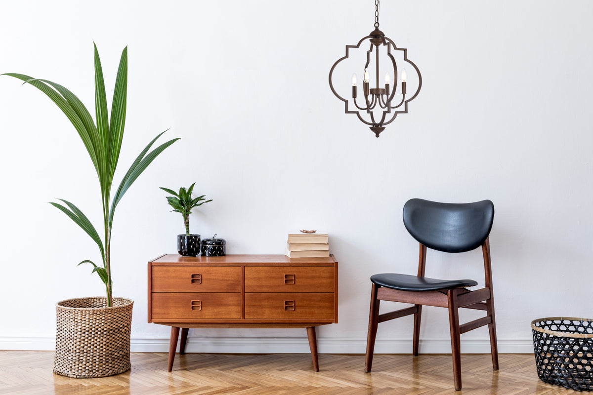 Sandara 4 lights pendant in weathered oak