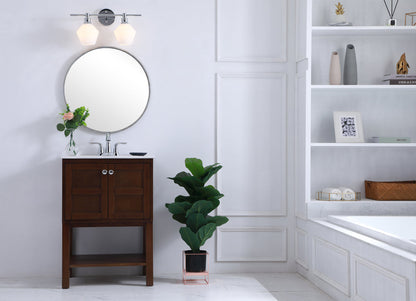 Gene 2 light Chrome and Frosted white glass Wall sconce