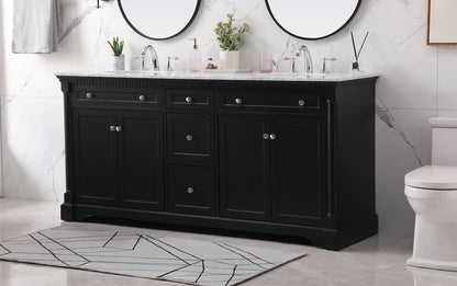 72 inch double bathroom vanity set in black