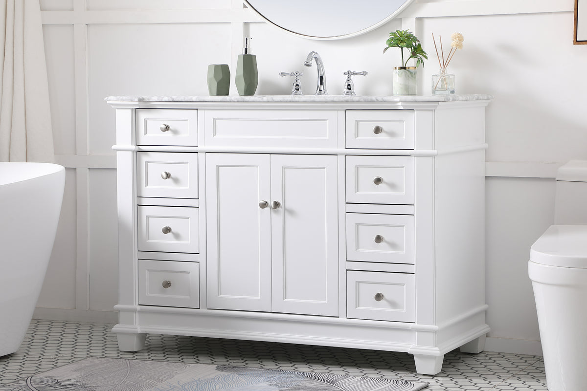48 inch Single Bathroom Vanity set in White