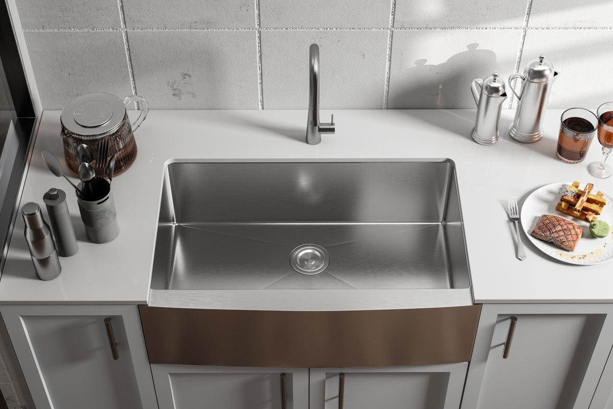 Stainless Steel farmhouse kitchen sink L33'' x W21'' x H10"