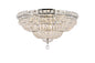 Tranquil 12 light Chrome Flush Mount Clear Royal Cut Crystal