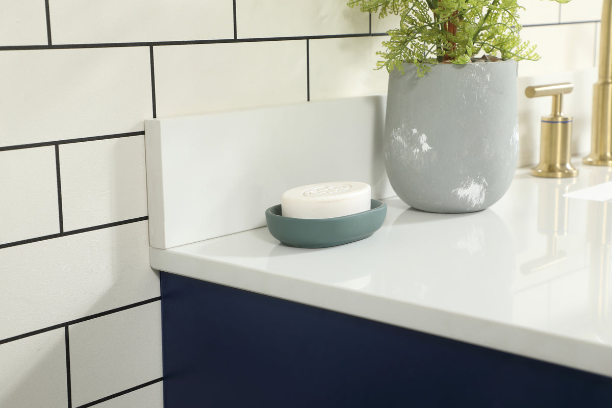 48 inch Single bathroom vanity in blue with backsplash