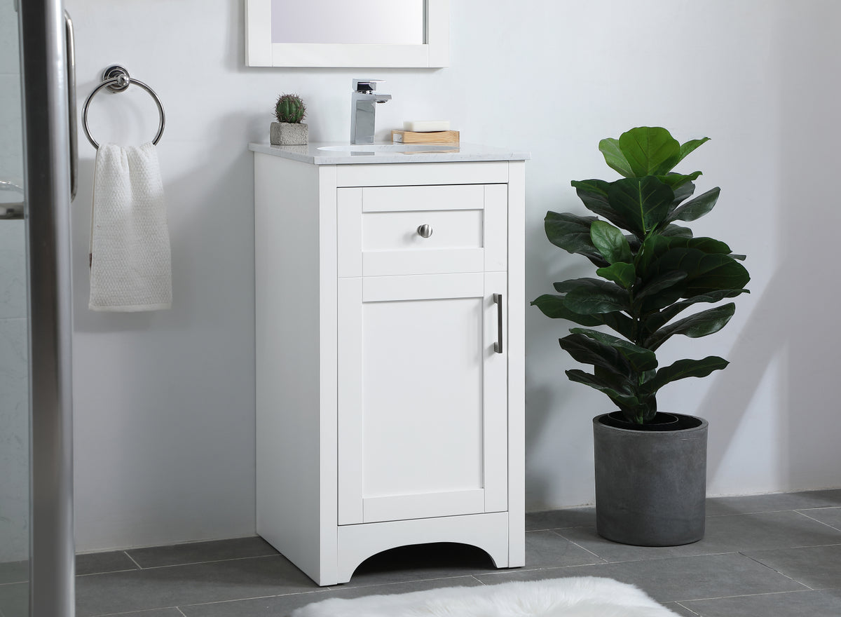 18 inch Single Bathroom Vanity in White