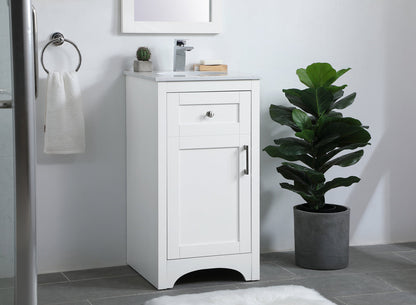 18 inch Single Bathroom Vanity in White