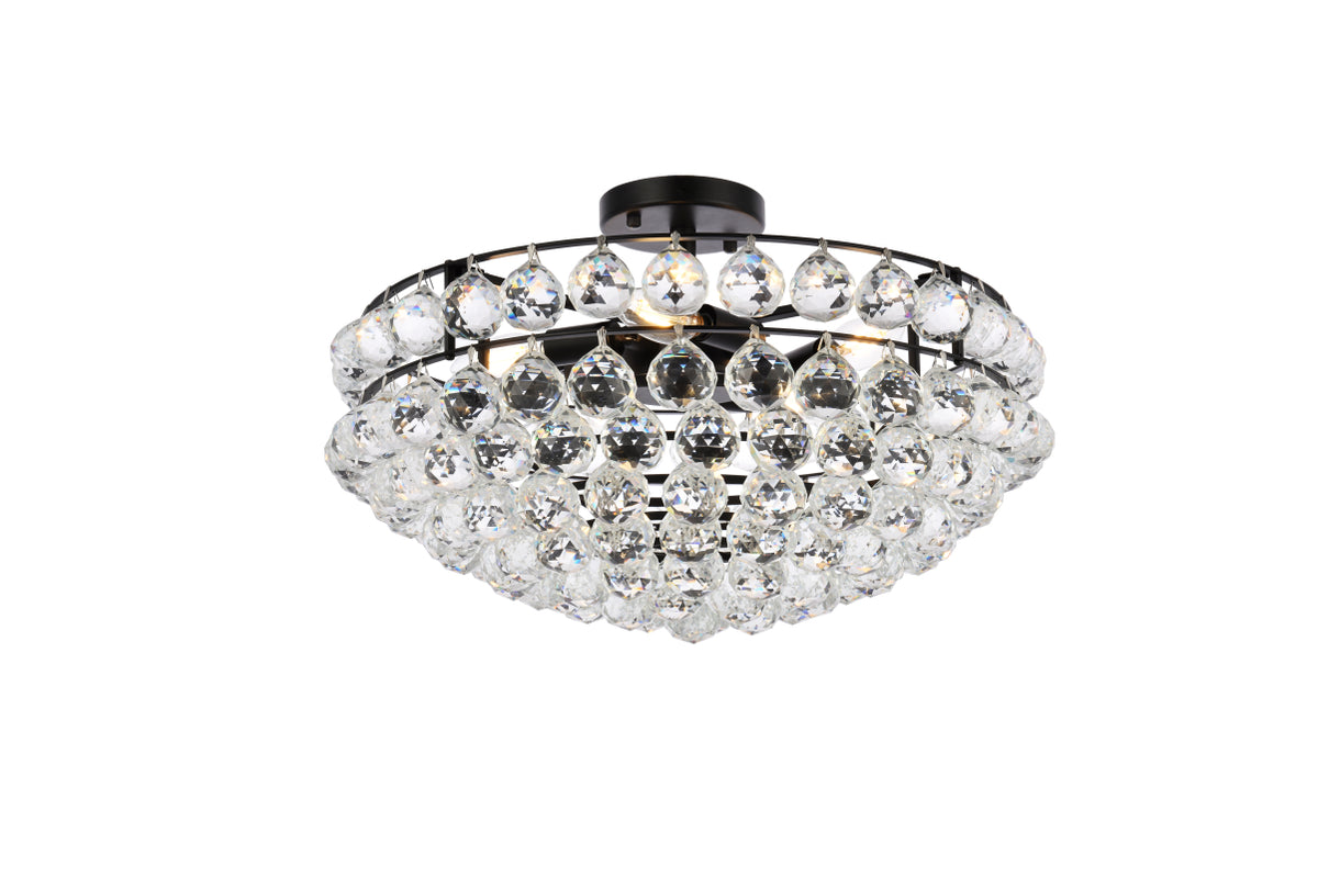 Savannah 20 inch flush mount in black