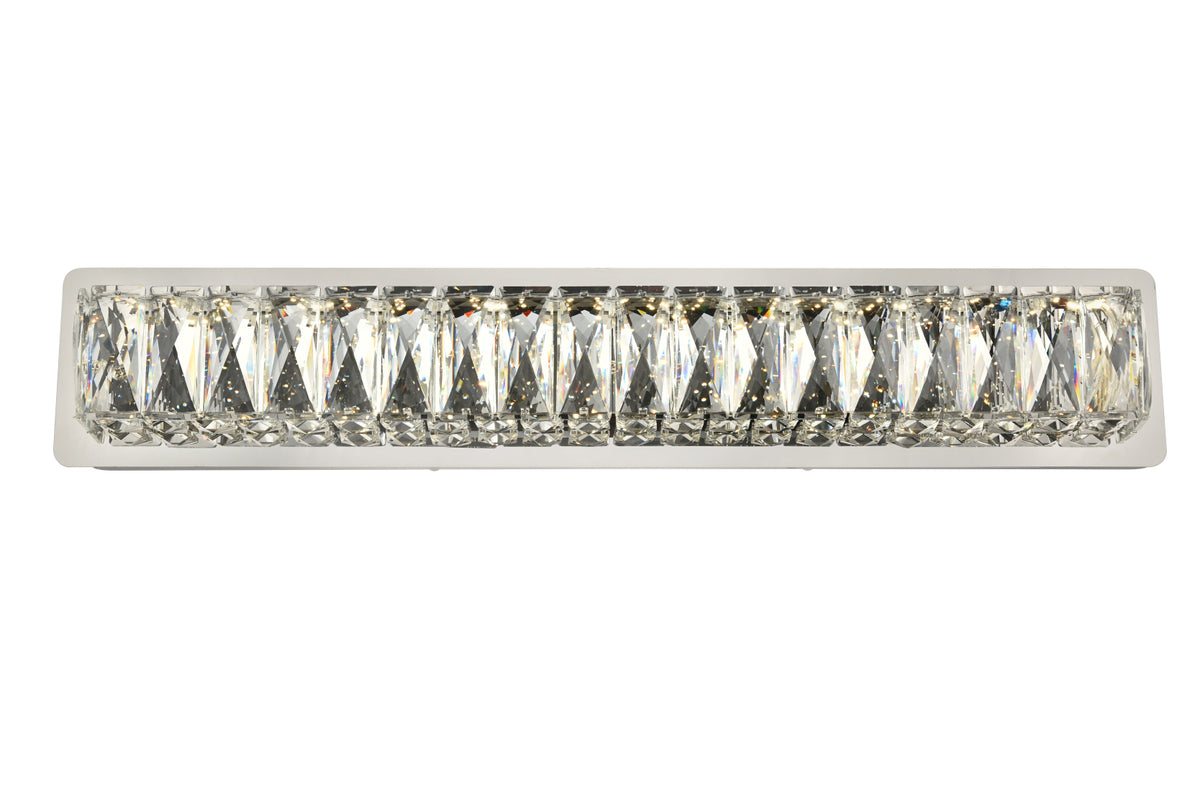 Monroe Integrated LED chip light Chrome Wall Sconce Clear Royal Cut Crystal
