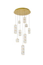 Polaris LED light gold Pendant Clear Royal Cut Crystal