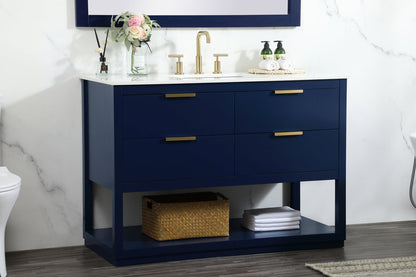48 inch Single bathroom vanity in blue