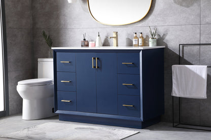 48 Inch SIngle Bathroom Vanity In Blue