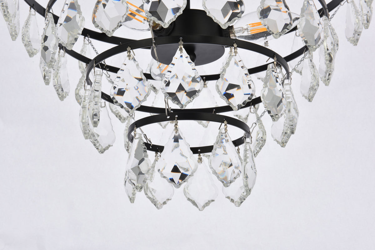 Ella 16 inch flush mount in black