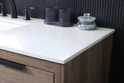 54 Inch SIngle Bathroom Vanity In Natural Oak