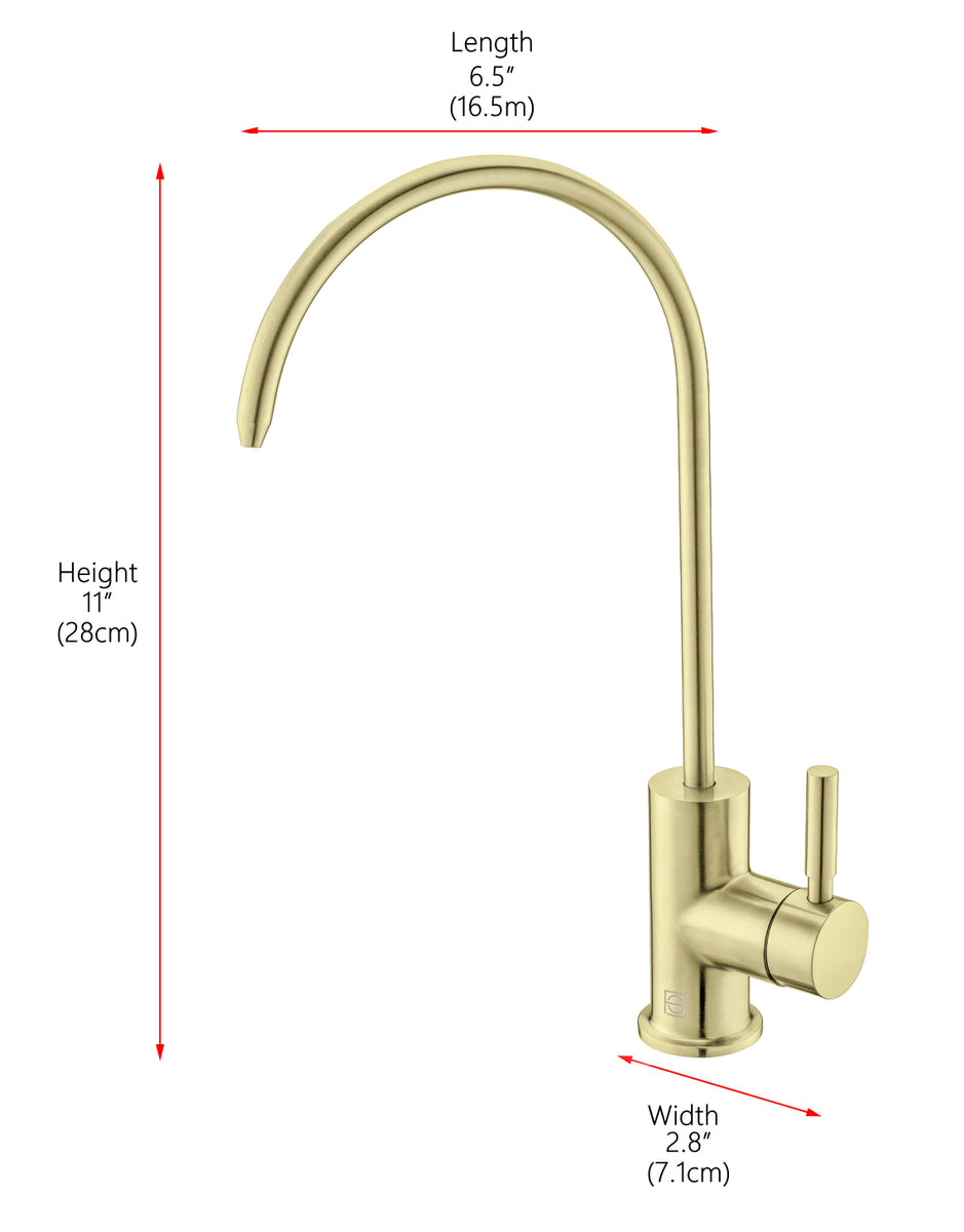 Rian Single Handle Cold Water Dispenser in Brushed Gold
