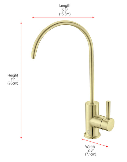 Rian Single Handle Cold Water Dispenser in Brushed Gold