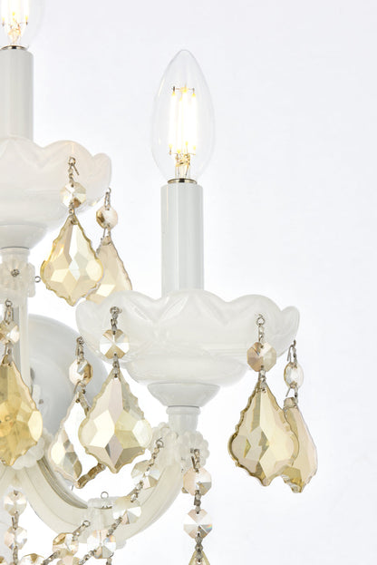 Maria Theresa 3 light white Wall Sconce Golden Teak (Smoky) Royal Cut Crystal