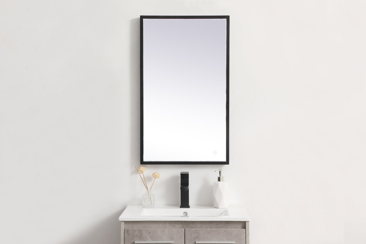 Pier 18x30 inch LED mirror with adjustable color temperature 3000K/4200K/6400K in black