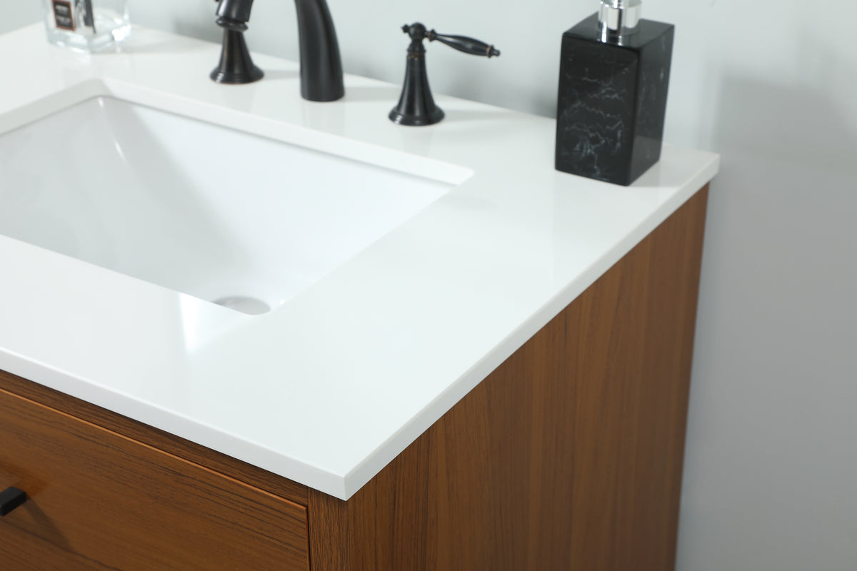 30 inch Single bathroom vanity in teak