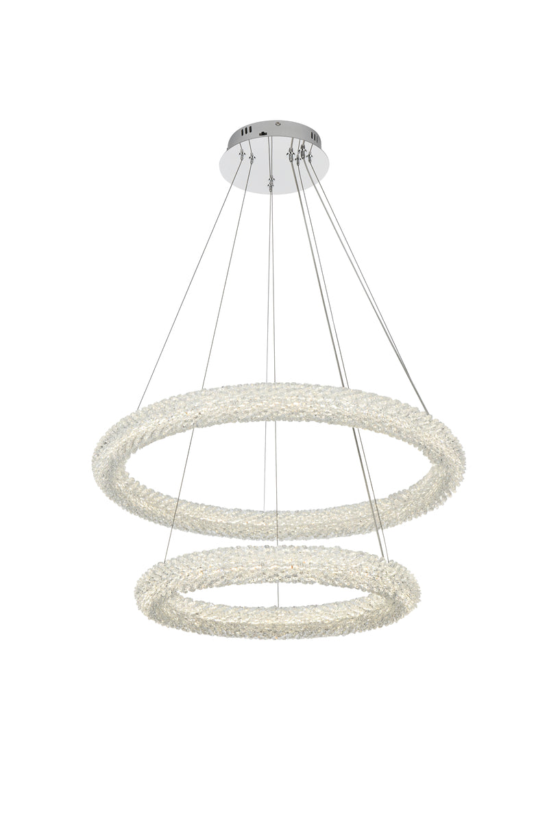 Bowen 28 inch Adjustable LED Chandelier in Chrome