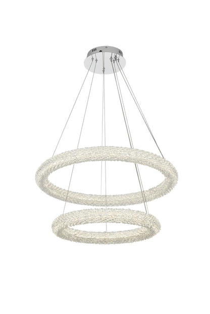 Bowen 28 inch Adjustable LED Chandelier in Chrome