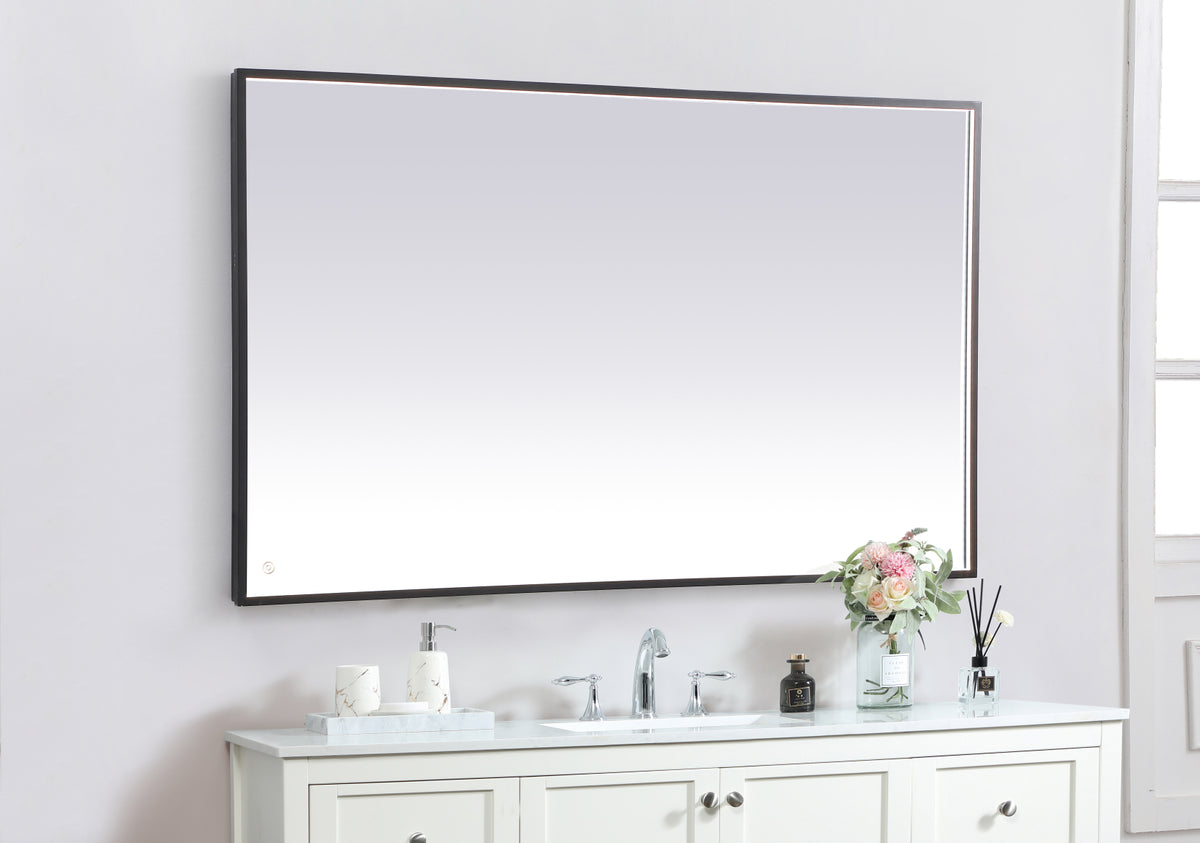 Pier 36x60 inch LED mirror with adjustable color temperature 3000K/4200K/6400K in black